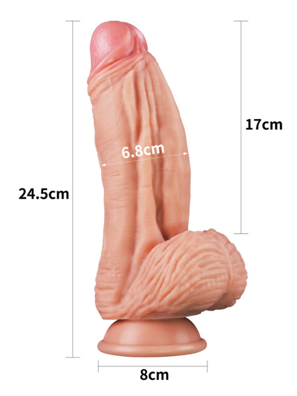 10 İnç Dual layered Platinum Silicone Cock - Flesh