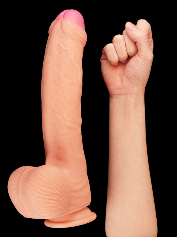 11 İnç Dual Layer Platinum Silicone Cock