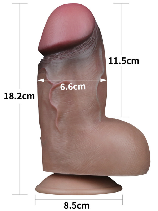 7.0 İnç Dual Layered Platinum Silicone Cock