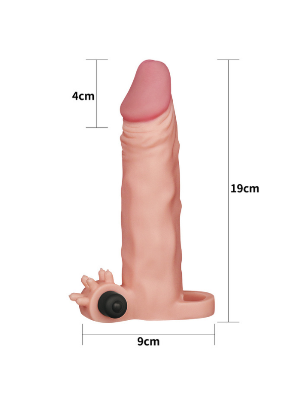 Add 2 İnç Pleasure X Tender Vibrating Penis Sleeve Flesh