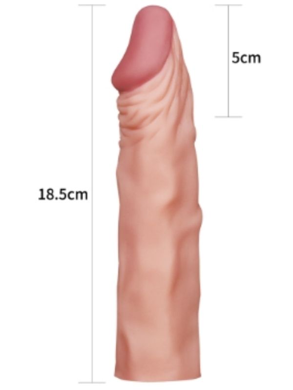Add 2" Pleasure X Tender Penis Sleeve Flesh