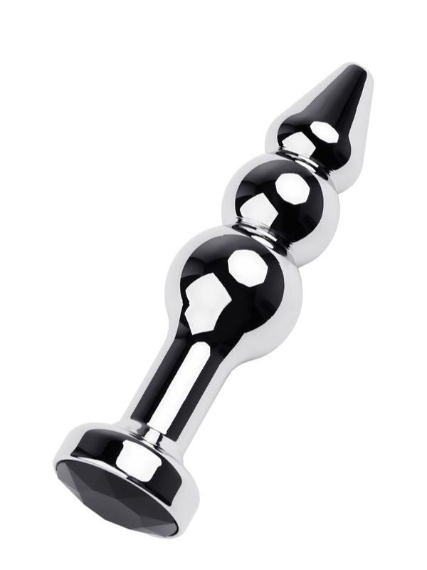 Anal Plug Metal gümüş siyah kristalli 11 cm