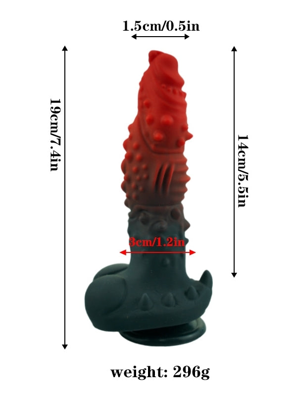 Kırmızı Siyah Canavar Dildo Model 1