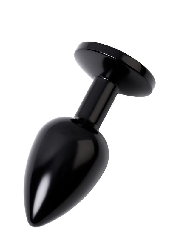 Metal Anal Plug, Metal, siyah, kırmızı kristalli, 7,2 cm, Ø2,8 cm, 50 g