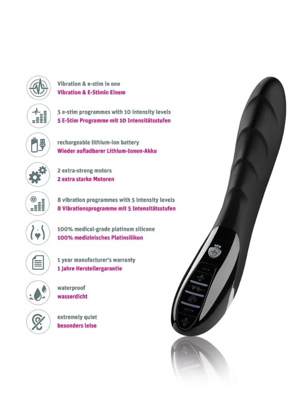 Mystim Sizzling Simon Elektrikli Vibratör Siyah 27cm