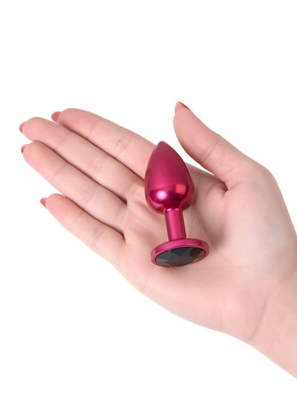 Metal Anal Tıkaç, Metal, kırmızı, siyah kristalli, 7,2 cm, Ø2,8 cm, 50 g
