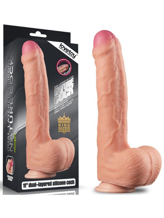 11 İnç Dual Layer Platinum Silicone Cock