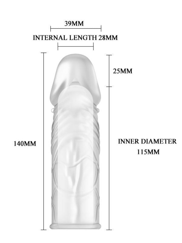 14cm Saydam 2,5cm Dolgulu Penis Kılıfı