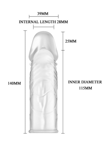 14cm Saydam 2,5cm Dolgulu Penis Kılıfı
