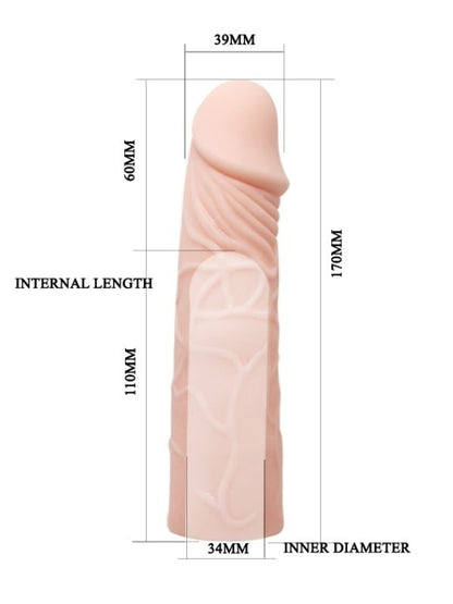 17cm Ten Rengi 6cm Dolgulu Penis Kılıfı