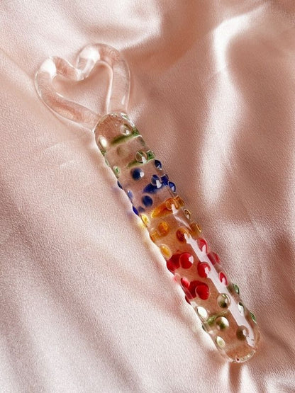 19cm Tırtıklı Yüzeyli Renli Anal ve Vajinal Dildo