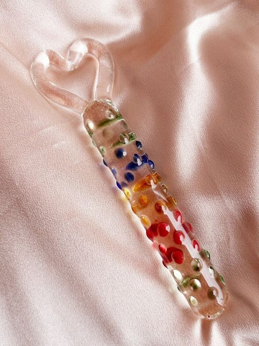 19cm Tırtıklı Yüzeyli Renli Anal ve Vajinal Dildo