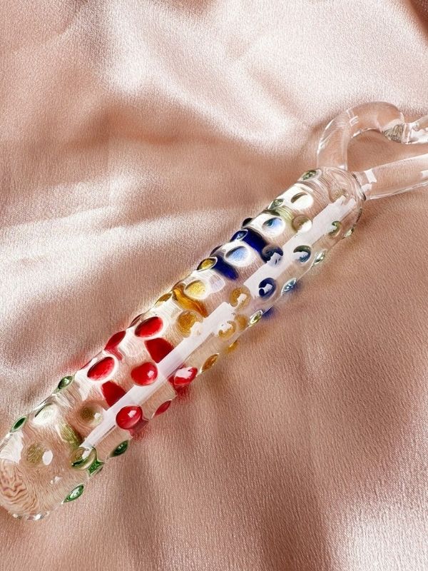 19cm Tırtıklı Yüzeyli Renli Anal ve Vajinal Dildo