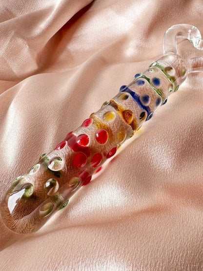 19cm Tırtıklı Yüzeyli Renli Anal ve Vajinal Dildo