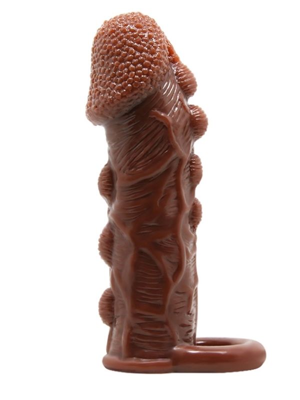 3 cm Uzatmalı Damarlı Penis Kılıfı Esmer