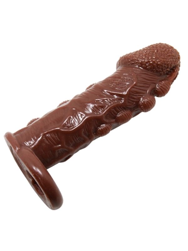 3 cm Uzatmalı Damarlı Penis Kılıfı Esmer