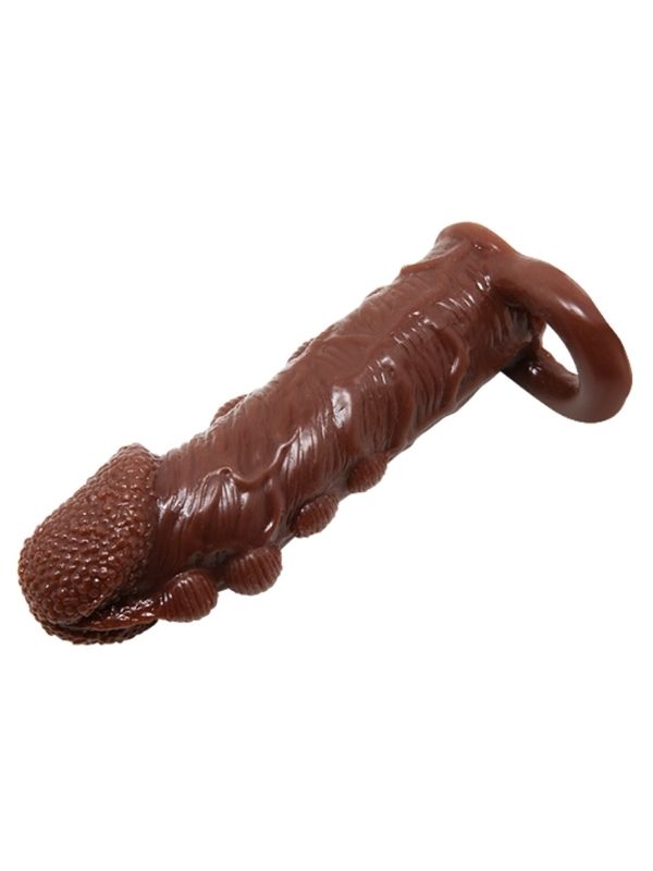 3 cm Uzatmalı Damarlı Penis Kılıfı Esmer