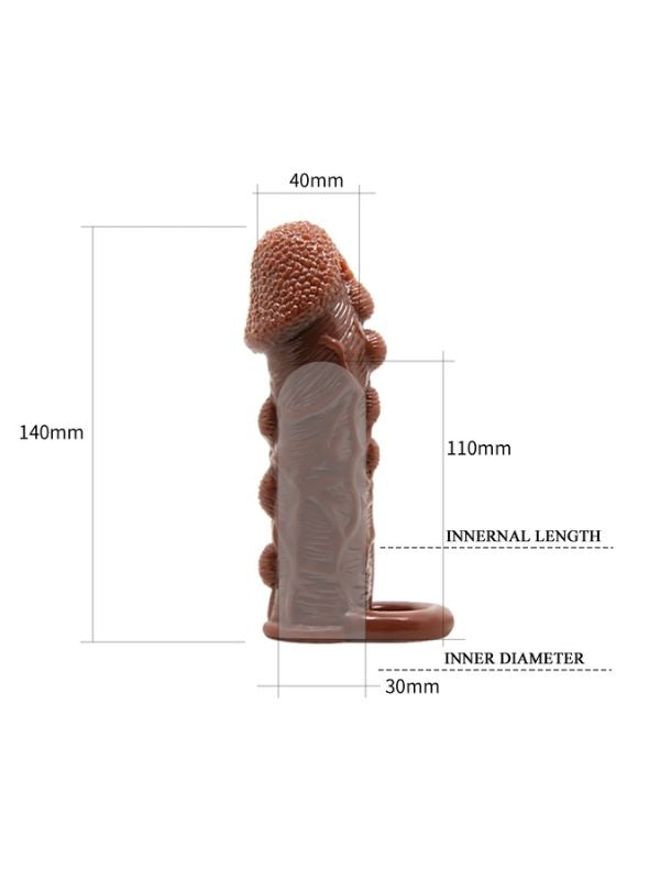3 cm Uzatmalı Damarlı Penis Kılıfı Esmer
