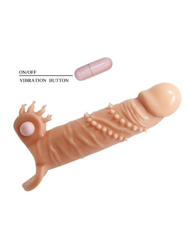 4 cm Dolgu Uzatmalı Titreşimli Penis Kılıfı