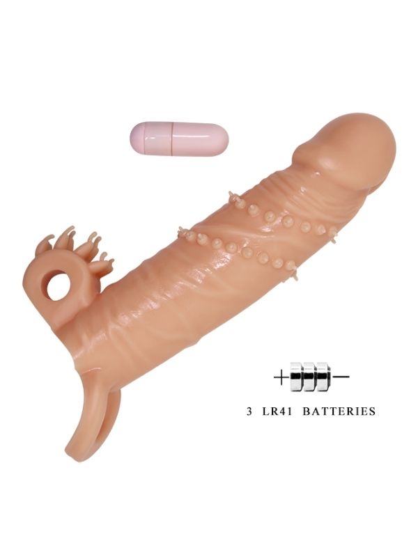 4 cm Dolgu Uzatmalı Titreşimli Penis Kılıfı