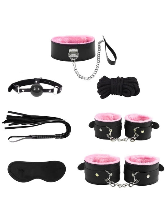 7 Parçalı Fetiş Set Pembe