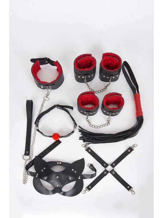 8 Parçalı Kırmızı Fetiş Set