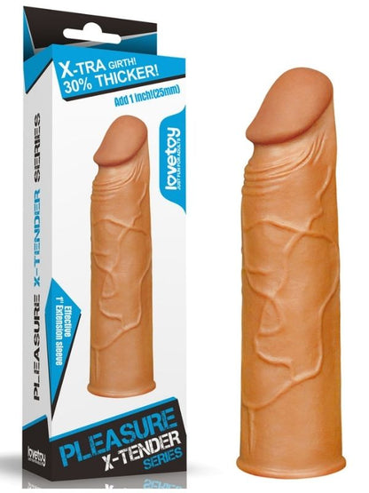 Add 1&quot; Pleasure X Tender Penis Sleeve Brown