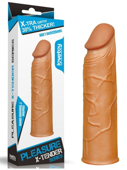 Add 1&quot; Pleasure X Tender Penis Sleeve Brown