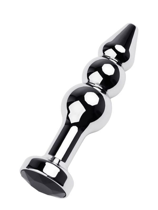 Anal Plug Metal gümüş siyah kristalli 11 cm