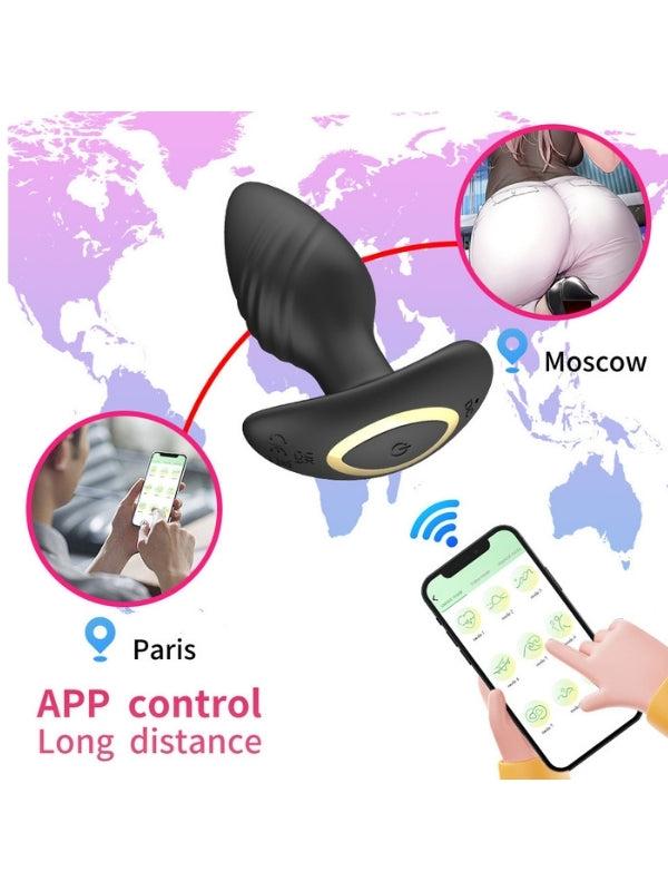 Big Boat Anchor Swing – Telefon Kontrollü Titreşimli Anal Plug (Siyah)