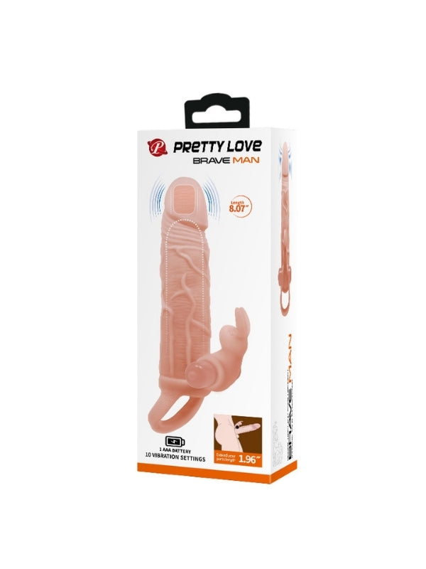 Brave Man Gerçekçi Görünümlü Titreşimli Penis Kılıfı