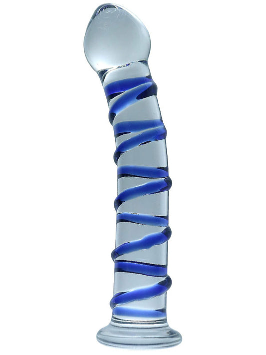 Cam Dildo Mavi Burgulu