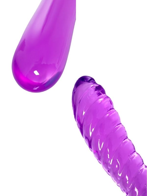 Çift Taraflı Jel Dildo Frica, TPE, mor, 23 cm