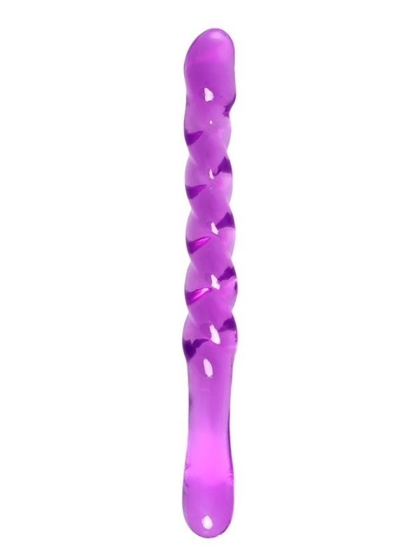 Çift taraflı Jel Dildo Tanza, TPE, mor, 27,5 cm