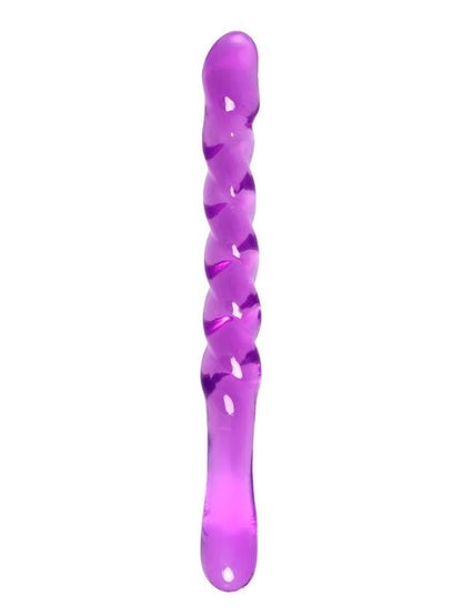 Çift taraflı Jel Dildo Tanza, TPE, mor, 27,5 cm
