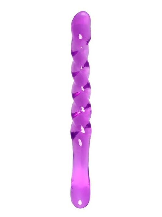 Çift taraflı Jel Dildo Tanza, TPE, mor, 27,5 cm