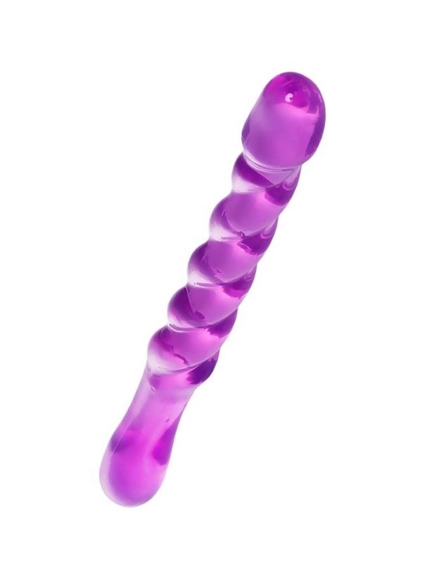 Çift taraflı Jel Dildo Tanza, TPE, mor, 27,5 cm