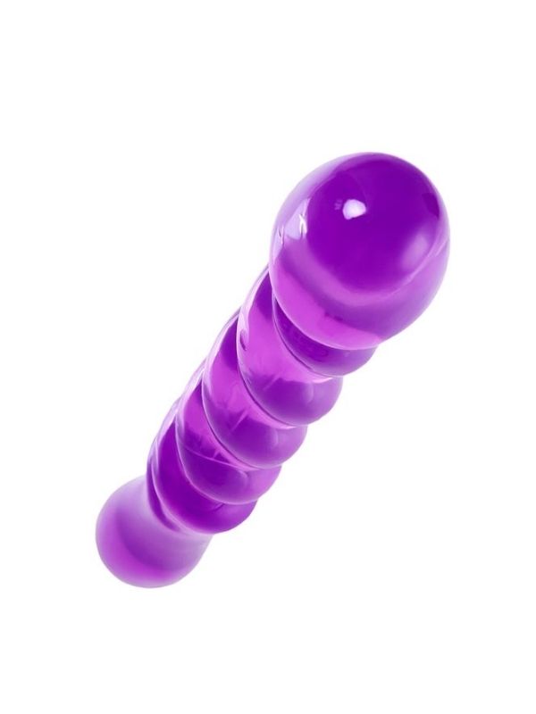 Çift taraflı Jel Dildo Tanza, TPE, mor, 27,5 cm
