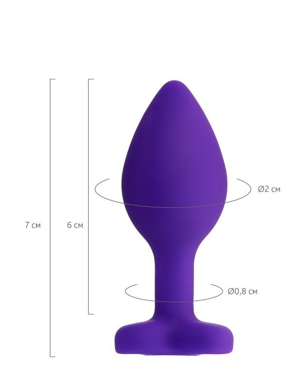 Diamond Heart Anal Plug Mor 7 cm 18 g