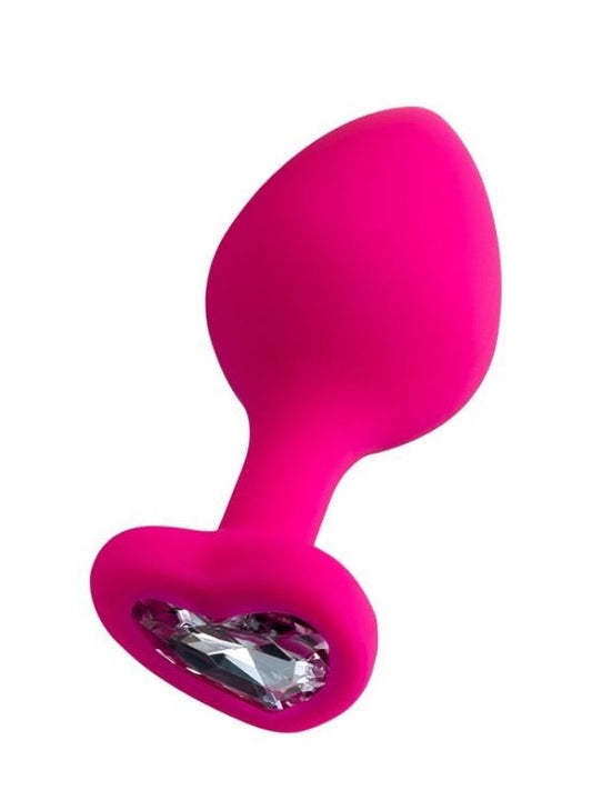 Diamond Heart Anal Plug Pembe 8 cm