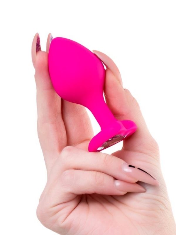 Diamond Heart Anal Plug Pembe 8 cm