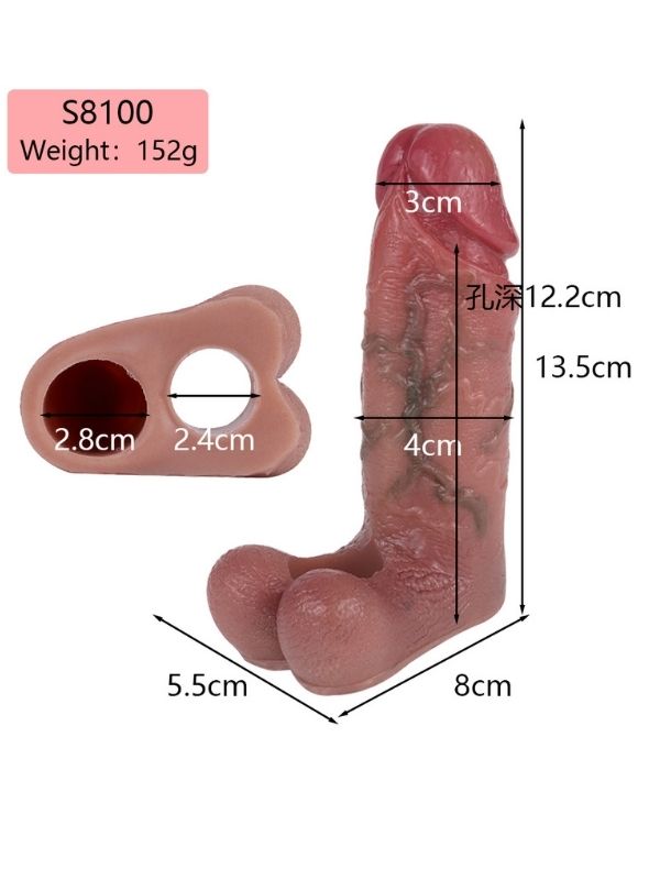 Dolgulu Testis Geçmeli Penis Kılıfı Model no: S8100