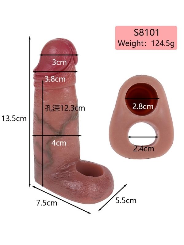 Dolgulu Testis Geçmeli Penis Kılıfı Model no: S8101