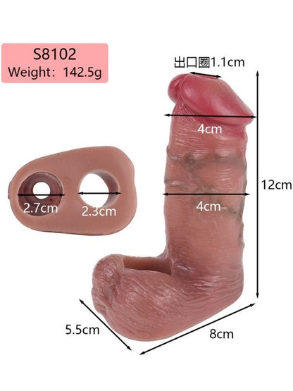 Dolgulu Testis Geçmeli Ucu Açık Penis Kılıfı Model no: S8102