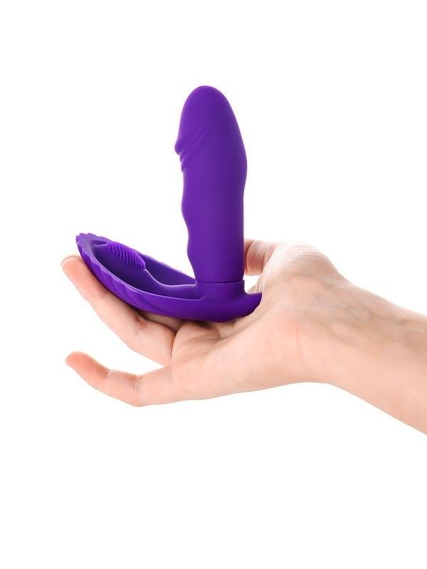 Fash Klitoral Uyarıcılı Vibratör  mor 12 cm