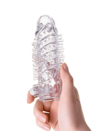 Fril Titreşimli Şeffaf Penis Kılıfı