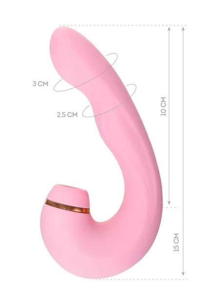 Jos Juna Vakum ve Titreşimli 15cm Pembe Vibratör