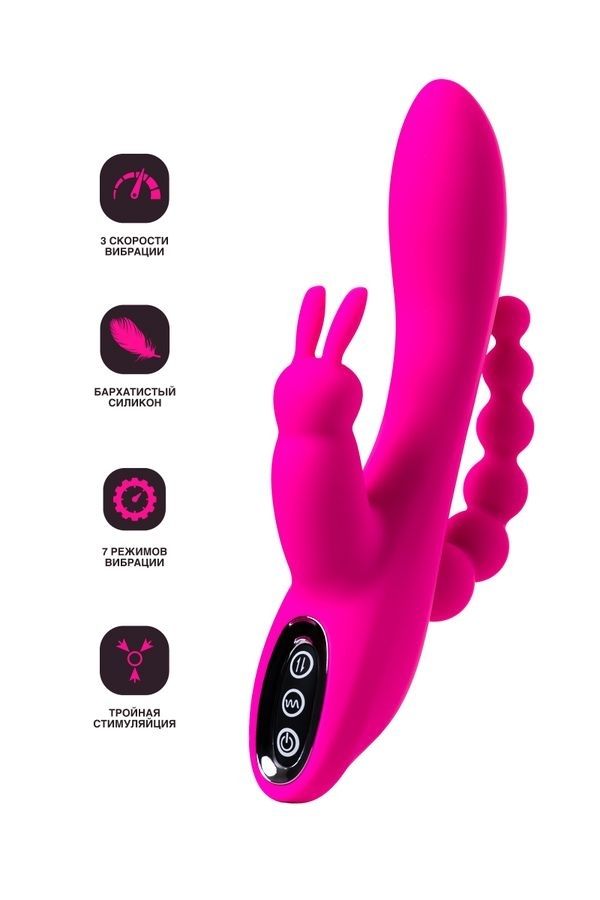 Jos Spanky Üçlü 21cm Pembe Vibratör