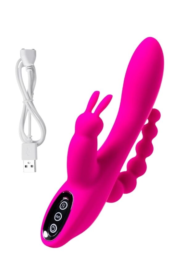 Jos Spanky Üçlü 21cm Pembe Vibratör