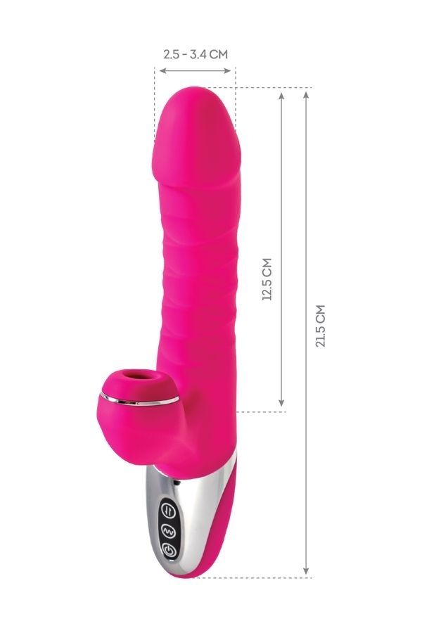 Jos TO-FROLLY Yukarı Aşşağı Hareketli ve Vakumlu Vibratör 21,5 cm